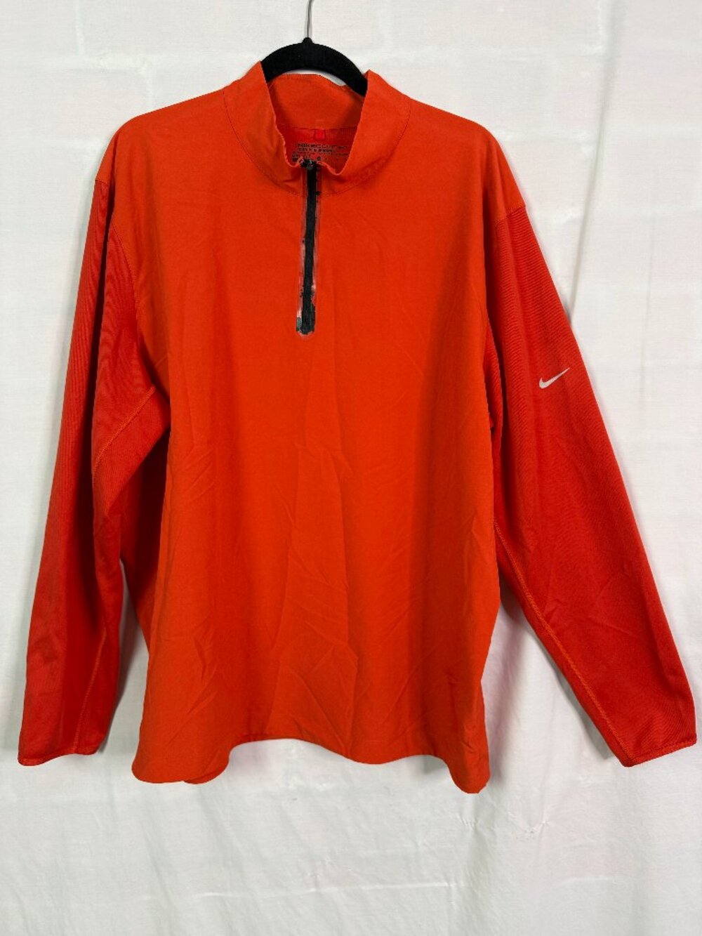 Nike Golf 1/4 Zip Pullover Orange Dri Fit Tour Performance XL